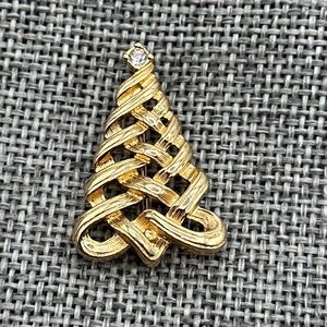 Vintage Avon Gold Tone Tree Brooch Pin Tie Tack #037